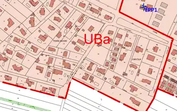 Extrait de plan de zonage PLU avec délimitation cadastrale de la parcelle étudiée